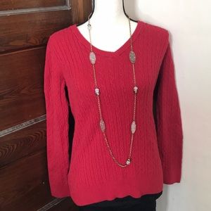 Red V-Neck Sweater